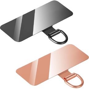 2Pcs Phone Tether Tab, Metal Sticky-Free Phone Lanyard Patch, Universal Phone Strap Replacement for Full Phone Case