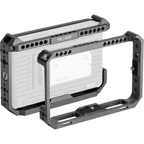 VILTROX Camera Monitor Rig Cage for DC-X2/DC-X3 Video Field Monitor with 1/4 Screw Hole, 3/8 Screw Hole, Metal Material, Compatible for Magic Arm, LED Lights, Microphone