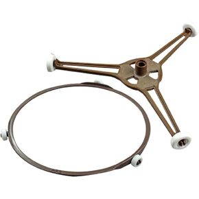 Luxshiny 2pcs Microwave Oven Turntable Ring Glass Plate Tray Triple Arm Rotating Support Holder with Wheels Replacement Inner Ring for Microwave Oven Glass Turntable Plate