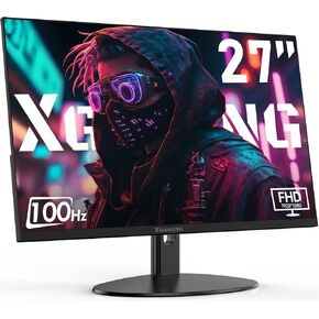 27 Inch Gaming Monitor, 1080P Ultra Thin Frameless Computer Display 100Hz, 99% sRGB, Low Blue Light, HDMI VGA Gamer FHD Screen Supports VESA, Dual Speakers, Tilt Adjustable
