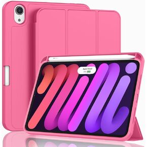 ZryXal for iPad Mini 7 Case A17 Pro 2024/iPad Mini 6 Case 2021 8.3 Inch with Pencil Holder, iPad Mini 7th/6th Generation Case with Soft TPU Back and Auto Sleep/Wake, Black