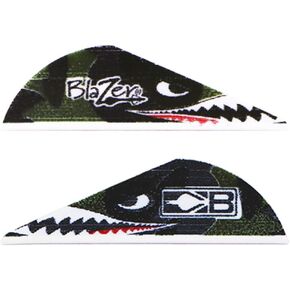 Bohning True Color 2" Blazer Vanes Flying Tiger Shark = Blazer Vane, 100pk,Black