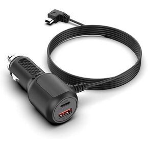 Car Charger for Garmin Nuvi GPS,Replacement for Garmin GPS Power Cord,Mini USB Car Charger Dual Port,USB Charging Cable for Garmin GPS RV,zumo,eTrex,DriveSmart Series,Black