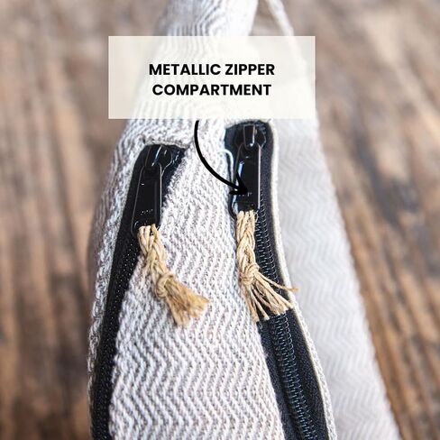 Hemp Fanny Pack, Natural Beige – Adjustable Waist Hip Bag with Dual Compartments, Durable & Stylish Lightweight Travel & Outdoor Accessory in Saudi Arabia