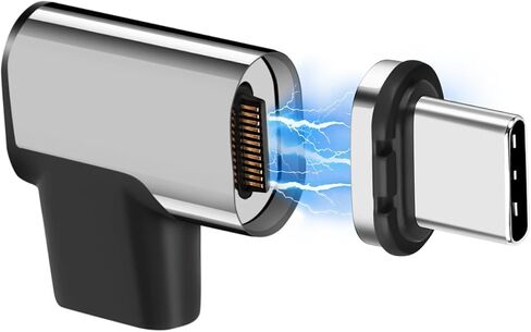 نصيحة من النوع المغناطيسي من النوع المغناطيسي 24 ، PD 240W USB C Magnetic USB CARTING TIPS HEAD مع نقل بيانات 40 جيجابت في الثانية ، متوافق مع MacBook Pro Air و USB-C المحمول والكمبيوتر الشخصي والكمبيوتر المحمول in Saudi Arabia
