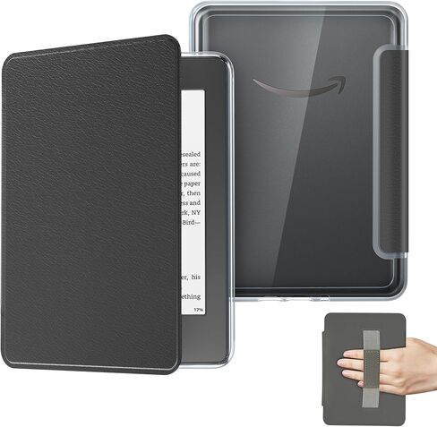 Clear Case with Cover and Hand Strap for 7'' Kindle Paperwhite 12th Gen 2024/Signature Edition Works with Page Turner, Foldable Case for Colorsoft Signature Edition 1st Gen(2024) with Auto Sleep Wake in Kuwait