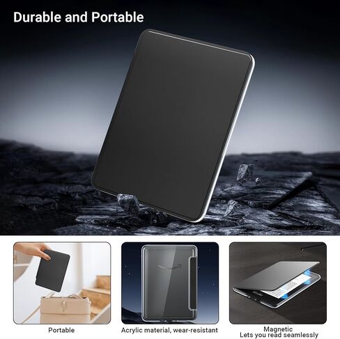 Clear Case with Cover and Hand Strap for 7'' Kindle Paperwhite 12th Gen 2024/Signature Edition Works with Page Turner, Foldable Case for Colorsoft Signature Edition 1st Gen(2024) with Auto Sleep Wake in Kuwait