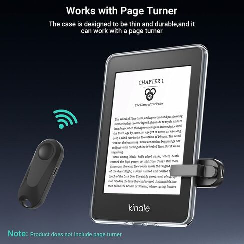 Clear Case with Cover and Hand Strap for 7'' Kindle Paperwhite 12th Gen 2024/Signature Edition Works with Page Turner, Foldable Case for Colorsoft Signature Edition 1st Gen(2024) with Auto Sleep Wake in Kuwait