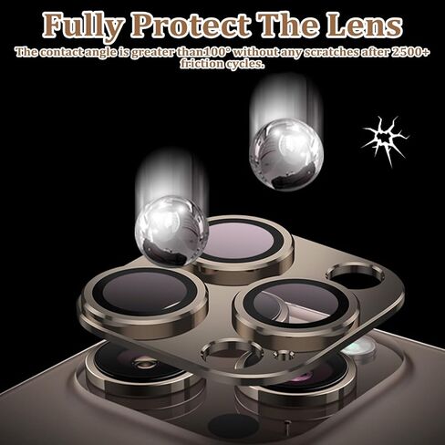 متوافق مع واقي عدسة الكاميرا iPhone 16Pro Max/واقي عدسة الكاميرا 16Pro ، وسبائك الألومنيوم المعدنية ، واقي كاميرا شاشة ، واقي خدش ، وميض ، وميضًا ، in Kuwait