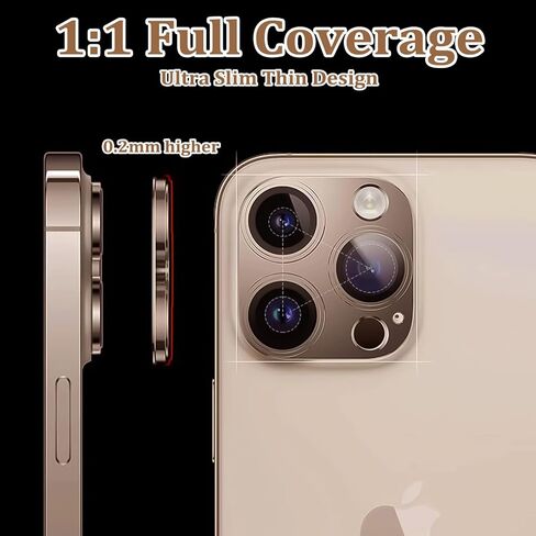 متوافق مع واقي عدسة الكاميرا iPhone 16Pro Max/واقي عدسة الكاميرا 16Pro ، وسبائك الألومنيوم المعدنية ، واقي كاميرا شاشة ، واقي خدش ، وميض ، وميضًا ، in Kuwait