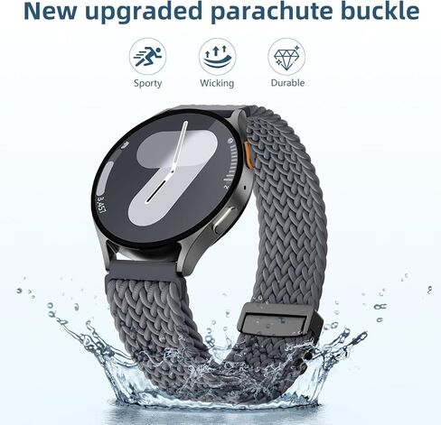 DaQin Stretchy Braided Band Compatible with Samsung Galaxy Watch 7 Band/FE 6 5 4 40mm 44mm/Watch 6 Classic 47mm 43mm/4 Classic 46mm 42mm/Watch 5 Pro 45mm/Active 2, 20mm Nylon Sport Strap for Men Women in Kuwait