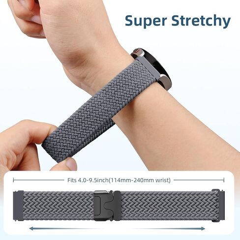 DaQin Stretchy Braided Band Compatible with Samsung Galaxy Watch 7 Band/FE 6 5 4 40mm 44mm/Watch 6 Classic 47mm 43mm/4 Classic 46mm 42mm/Watch 5 Pro 45mm/Active 2, 20mm Nylon Sport Strap for Men Women in Kuwait
