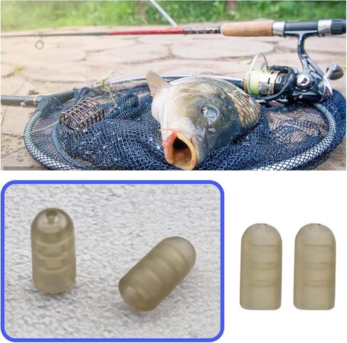 Sing F Ltd 50pcs صيد الجانبية السلكة حبات 12x6mm حجم كبير للألاستيك من 12 إلى 18 حبات السيليكون الاسطوانة ملحقات صيد الكرب in Kuwait