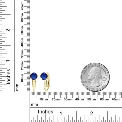 Gem Stone King 2.00 Ct Round Red Garnet 18K Yellow Gold Plated Silver Clip On Earrings in Kuwait