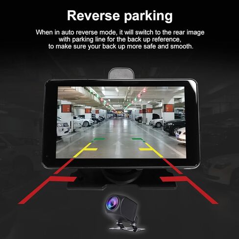 شاشة Carplay اللاسلكية للسيارة ، 7 '' 'Car Play مع كاميرا احتياطية ، 4K Dash Cam ، لـ Apple Carplay و Android Auto ، GPS Mavigation ، استقبال صوت السيارات Bluetooth/Mirror Link/FM/Siri in Saudi Arabia