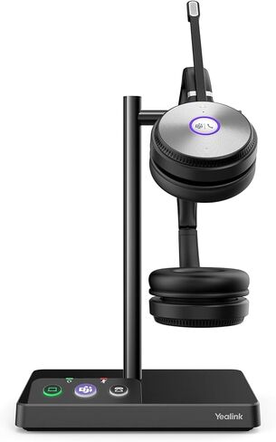 Yealink WH62 Wireless DECT Headset Teams Zoom UC Certified, Work for PC Computer Laptop Mac, Office Desk Phone Softphones VoIP Telephones (WH62 for 3rd-Party Phone) in Kuwait