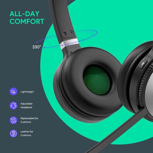 Yealink WH62 Wireless DECT Headset Teams Zoom UC Certified, Work for PC Computer Laptop Mac, Office Desk Phone Softphones VoIP Telephones (WH62 for 3rd-Party Phone) in Kuwait