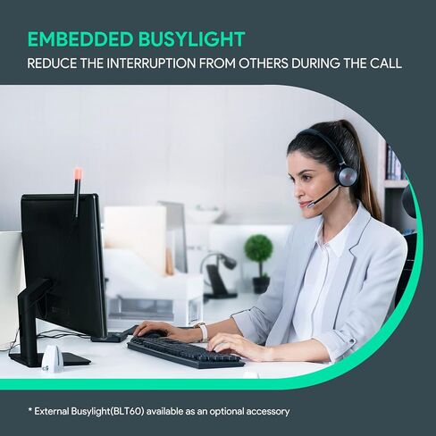 Yealink WH62 Wireless DECT Headset Teams Zoom UC Certified, Work for PC Computer Laptop Mac, Office Desk Phone Softphones VoIP Telephones (WH62 for 3rd-Party Phone) in Kuwait