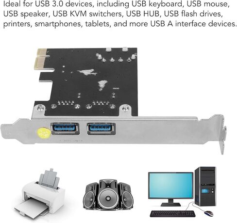 PCI E إلى USB 3.0 2 بطاقة توسيع المنفذ ، مناسبة لسطح المكتب XP/VISTA/7/8/10/11/LINUX/UBUNTU 2 x اكتب بطاقة وحدة تحكم PCIE وتشغيلها 5 جيجابت في الثانية in Saudi Arabia