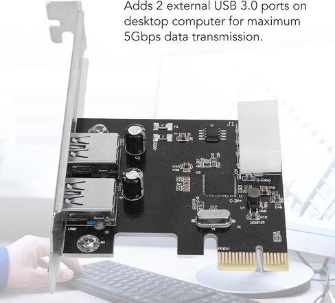 PCI E إلى USB 3.0 2 بطاقة توسيع المنفذ ، مناسبة لسطح المكتب XP/VISTA/7/8/10/11/LINUX/UBUNTU 2 x اكتب بطاقة وحدة تحكم PCIE وتشغيلها 5 جيجابت في الثانية in Saudi Arabia