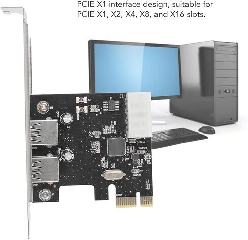 PCI E إلى USB 3.0 2 بطاقة توسيع المنفذ ، مناسبة لسطح المكتب XP/VISTA/7/8/10/11/LINUX/UBUNTU 2 x اكتب بطاقة وحدة تحكم PCIE وتشغيلها 5 جيجابت في الثانية in Saudi Arabia