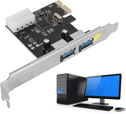PCI E إلى USB 3.0 2 بطاقة توسيع المنفذ ، مناسبة لسطح المكتب XP/VISTA/7/8/10/11/LINUX/UBUNTU 2 x اكتب بطاقة وحدة تحكم PCIE وتشغيلها 5 جيجابت في الثانية in Saudi Arabia