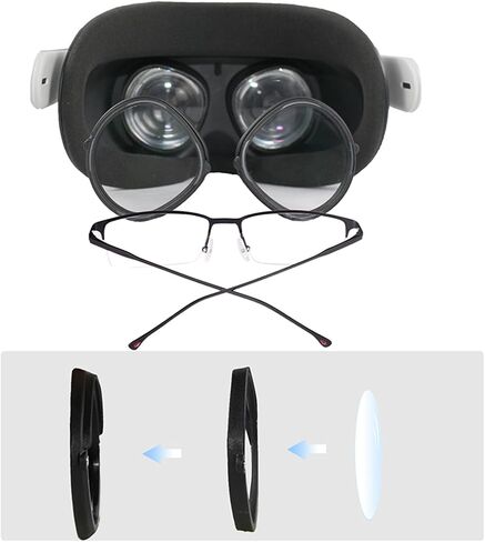1 زوج VR VR Magnetic Anti-Plue Glasses Lens for Quest 3S VR Lenses Accessories Antiigue وحماية العين in Kuwait