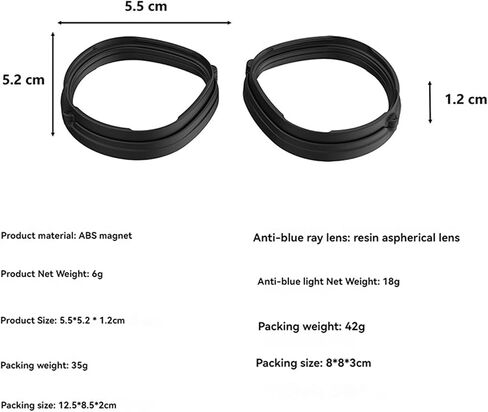 1 زوج VR VR Magnetic Anti-Plue Glasses Lens for Quest 3S VR Lenses Accessories Antiigue وحماية العين in Kuwait