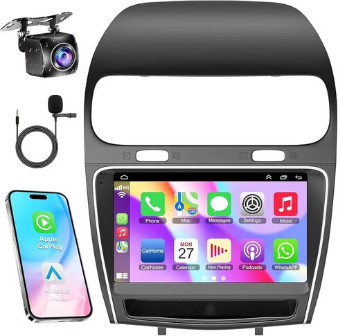 4+64 Android 13 Car Stereo for Dodge Journey 2011-2019 ، 9 بوصة راديو شاشة اللمس مع Carplay/Android Auto ، GPS ، WiFi ، Bluetooth ، دعم OBD2/DVR/DSP in Kuwait