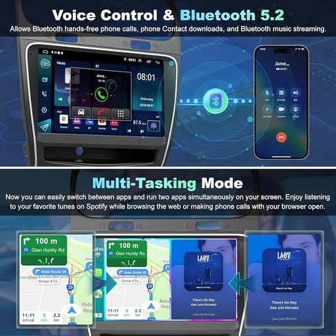 4+64 Android 13 Car Stereo for Dodge Journey 2011-2019 ، 9 بوصة راديو شاشة اللمس مع Carplay/Android Auto ، GPS ، WiFi ، Bluetooth ، دعم OBD2/DVR/DSP in Kuwait