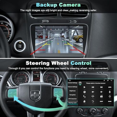 4+64 Android 13 Car Stereo for Dodge Journey 2011-2019 ، 9 بوصة راديو شاشة اللمس مع Carplay/Android Auto ، GPS ، WiFi ، Bluetooth ، دعم OBD2/DVR/DSP in Kuwait