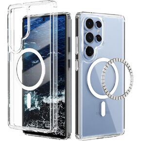 IDweel Magnetic for Galaxy S25 Ultra Case,Compatible with Magsafe,Shockproof Shock Absorption,Slim Fit & Lightweight,Scratch-Resistant Protective Bumper Cover for Samsung Galaxy S25 Ultra 6.8",Clear