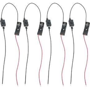 4PCS Plastic Battery Holder 12V 23A with Cable and Switch Battery Holder Car Remote Control Battery Holder for Electronic PCB Accessories Printed Circuit Board Communication Module Black