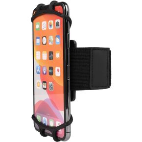 360°Rotatable Sport Running Wristband Cell Phone Holder Case Forearm Armband for iPhone 16 15 14 Plus 13 12 11 Pro Max SE XR, Google Pixel 9 8 7 6 8a 7a, Motorola Edge 2024, Galaxy S21 S20 FE (Black)