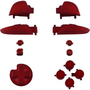 eXtremeRate Red Repair ABXY D-pad ZR ZL L R Keys for Nintendo Switch Pro Controller, Glossy DIY Replacement Full Set Buttons with Tools for Nintendo Switch Pro - Controller NOT Included