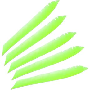 PATIKIL Arrows Vanes, 50 Pack 11 Inch Turkey Feather Arrow Fletching Archery Arrow Feather Left Wing Shield Fletch for DIY Target Shooting, Fluorescent Green