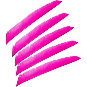 PATIKIL Arrows Vanes, 50 Pack 11 Inch Turkey Feather Arrow Fletching Archery Arrow Feather Right Wing Shield Fletch for DIY Target Shooting, Pink