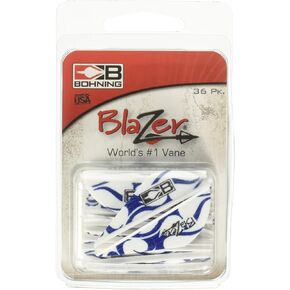 Bohning True Color 2" Blazer Vanes Blue & White Flame Blazer Vane, 36pk
