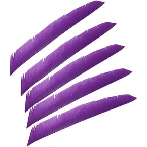 PATIKIL Arrows Vanes, 50 Pack 11 Inch Turkey Feather Arrow Fletching Archery Arrow Feather Right Wing Shield Fletch for DIY Target Shooting, Purple