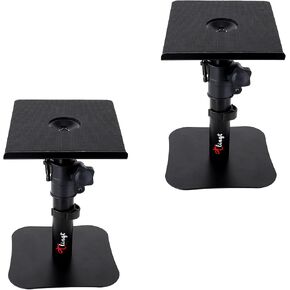 Desktop Speaker Stands Pair, Monitor Speaker Stand Riser Set of 2, 6.7"x7.9" Metal Tray, Flat Base Compatible with Any Desk,Ideal for 3 to 4-inch Monitor Speaker, Bookshelf Speaker