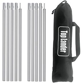 Aluminum Tarp Poles Lightweight Tent Poles Warterproof Sail Shade Pole for Gazebo Backpacking Camping Tarpaulin Awning Canopy Porch Bivvy Adjustable from 76-190cm (Aluminum-74.8"/190cm)