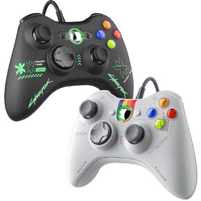 Wired Controller for PC, 2 Pack Wired USB Gamepad Controller Compatible with Windows/PS3/Switch Support Dual Vibration & Upgraded Joysticks