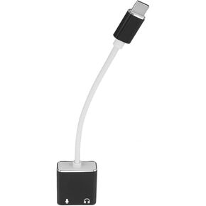 Keenso Type C Sound Card, 7.1 Channel USB External Sound Card with Dual Earphones Dual Microphones for Desktop and Laptop System