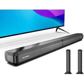 ULTIMEA 2.2ch Sound Bar for Smart TV, Peak Power 100W, 2-in-1 Detachable Sound Bar for TV, Bluetooth 5.3 TV Soundbar, 3 EQ Modes, BassMX Technology, HDMI-ARC/Opt/AUX, Wall Mount, Apollo S40