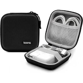 Charger Case for MacBook, Small Charger Organizer, Portable Pouch Travel Storage for Laptop Accessories, Waterproof for Magic Mouse, Power Bank,Charging Cords (WIS-Black EVA)