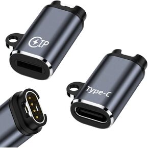 Garmin Watch Charging Adapter, 2 Pack Type C/Lightning Adapter for Garmin Watch Charger Connector for Garmin Fenix 7 7X 5s 6 6X/ Instinct 2/ Venu/Vivoactive 4 Compatible with Lightning