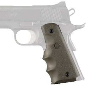 Hogue OverMolded Rubber Grip for Colt 1911 Government Model with Finger Grooves, OD Green - 45001