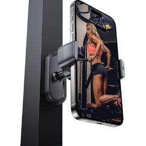 Gym Magnetic Phone Holder - Gym Accessories Essentials Gifts for Women Men - Portable Magnet Phone Holder for Gym - Compatible with 4-7" Cellphones, Black