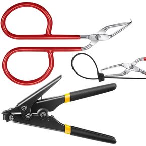 Lasnten 3 Pcs Cable Tie Tool Zip Tie Tool Include 1 Zip Tie Cutter and Tightening Tool, 1 Cable Tie Opener and 1 Storage Box Steel Zip Tie Cutter Tooland Storage Box Reusable Cable Tool Pocket Size