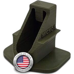 Magazine Loader for The Kimber Micro 9 - Easy Pain Free Loading - Comfortable Grip - Speed Loader Accessories - Large Flanges for Thumb Relief - Military Green